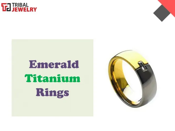Emerald Titanium Ring Jewelry - Tribal Jewelry
