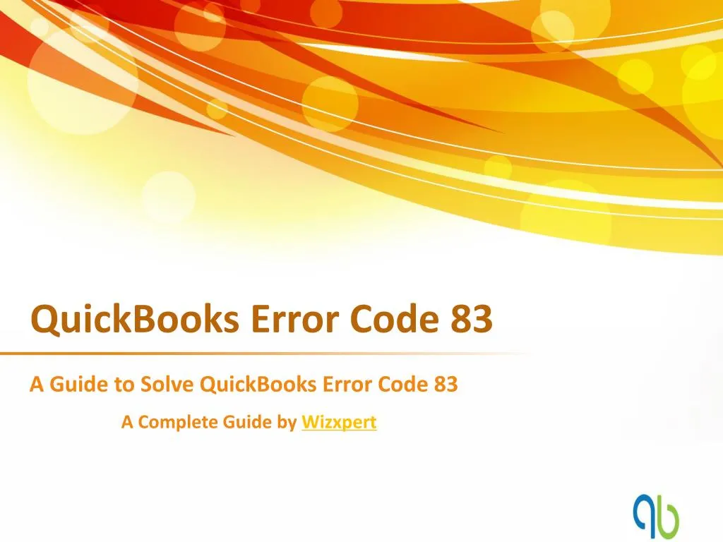 quickbooks error code 83