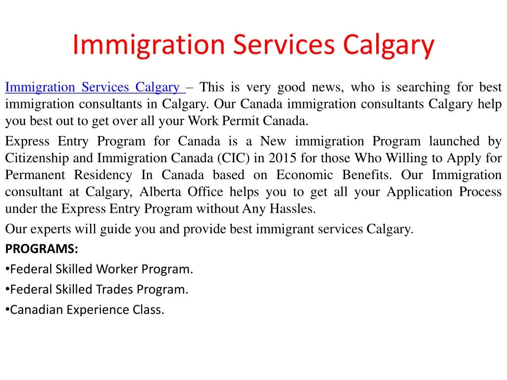 immigration services calgary