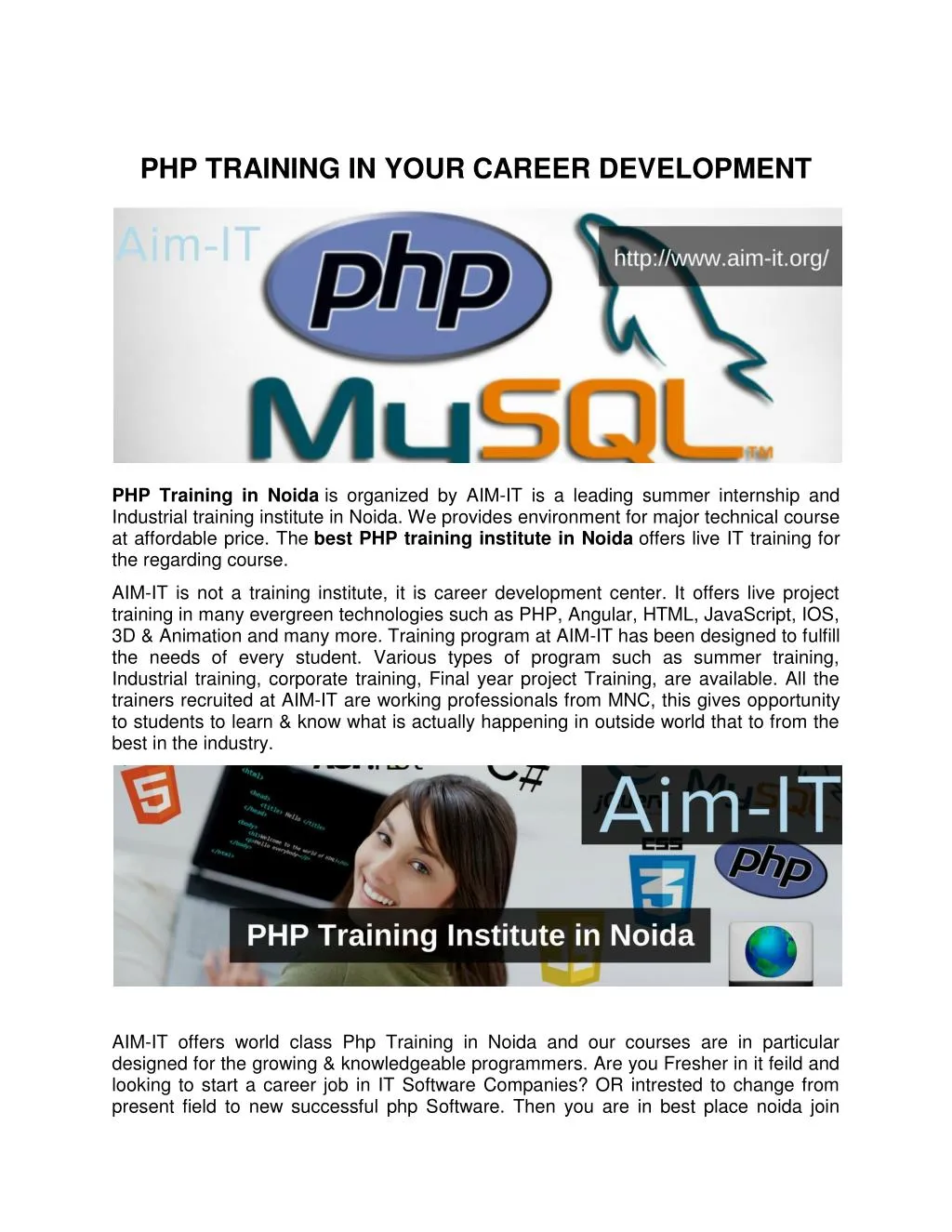 php training in your career development