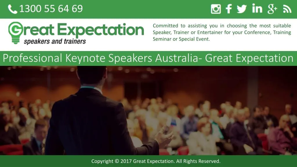 professional keynote speakers australia great expectation