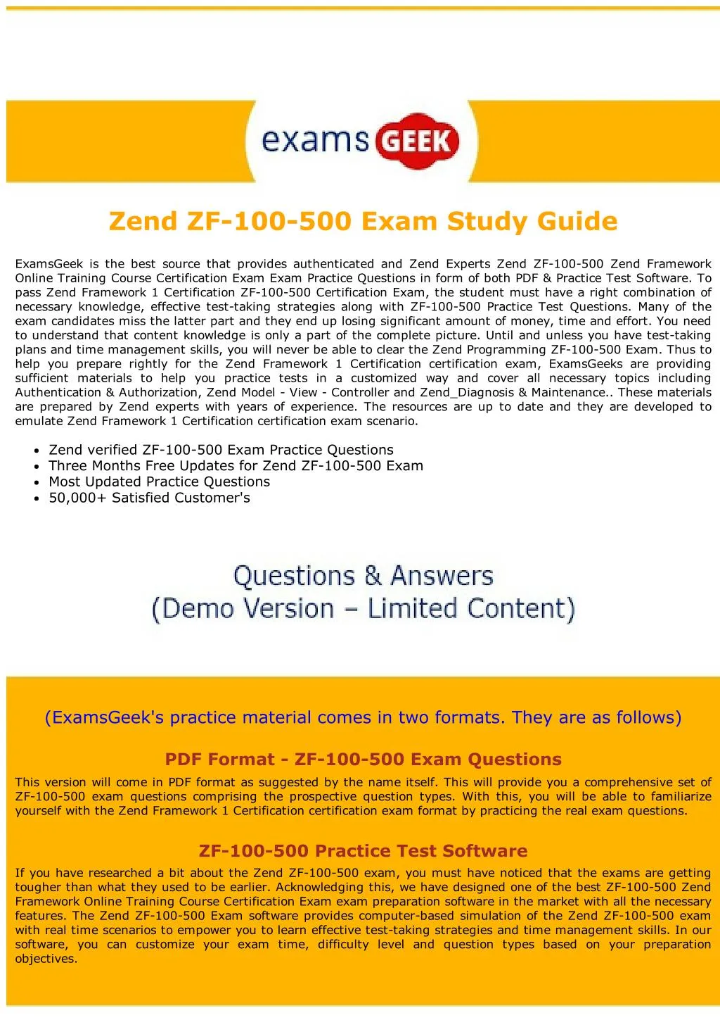 zend zf 100 500 exam study guide