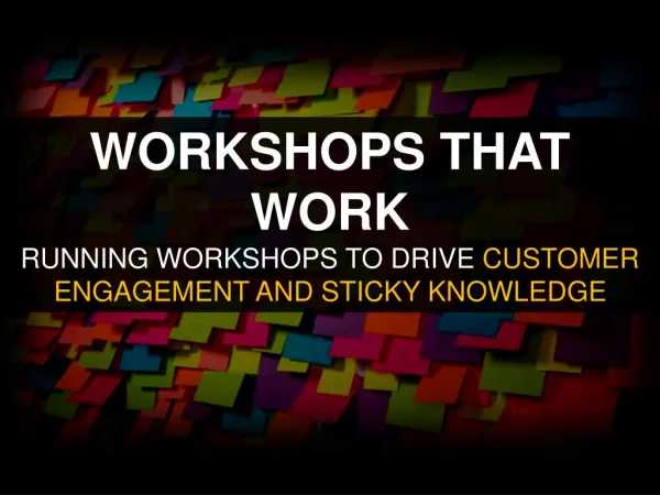 Workshops that Work