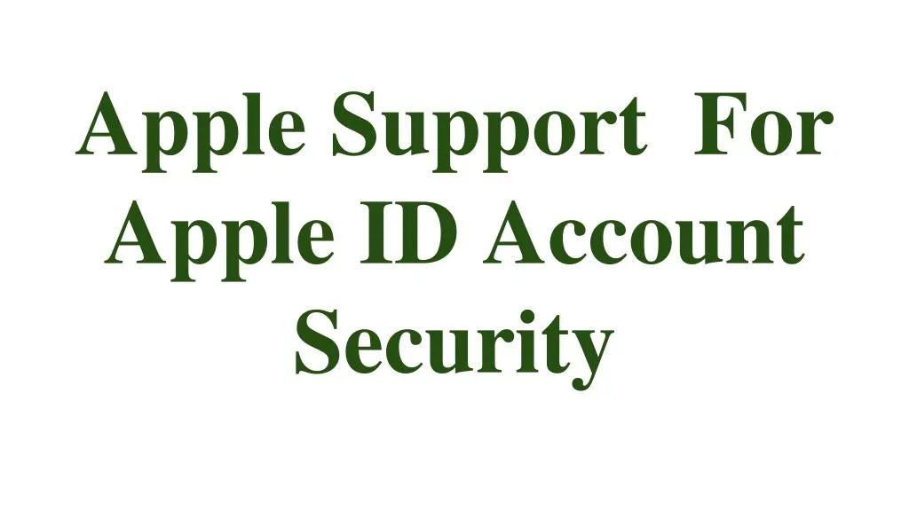 apple support for apple id account security