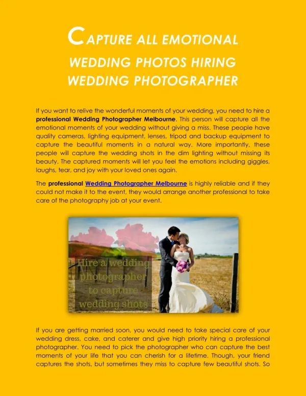 CAPTURE ALL EMOTIONAL WEDDING PHOTOS HIRING WEDDING PHOTOGRAPHER