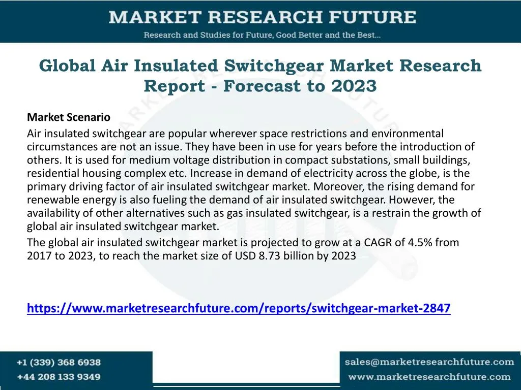 global air insulated switchgear market research report forecast to 2023