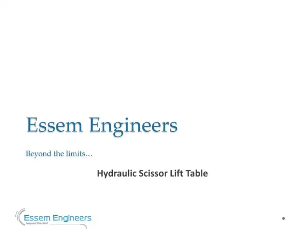 Hydraulic Scissor Lift Table from Essem Engineers