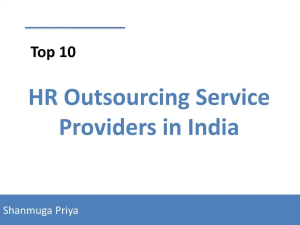 Top 10 HR Outsourcing Service Providers in India