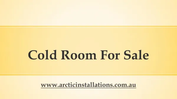 Cold Room For Sale