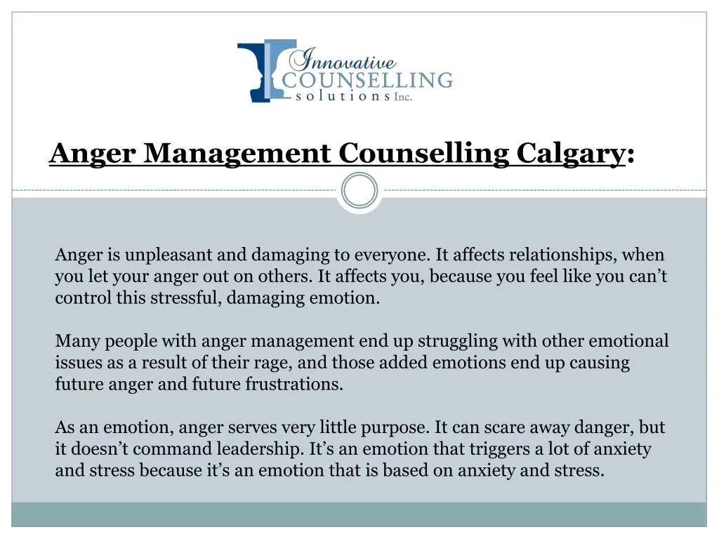 anger management counselling calgary