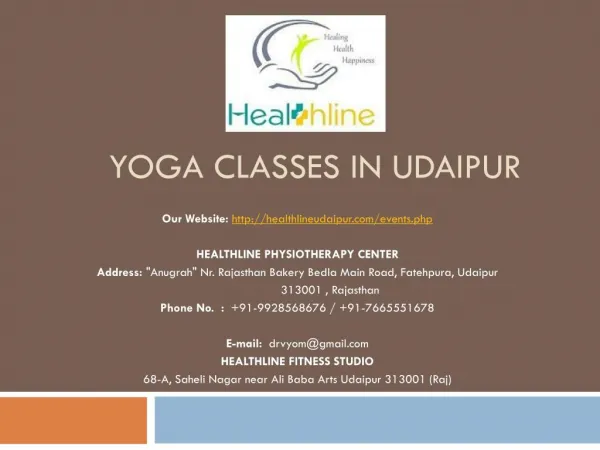 Yoga classes in Udaipur