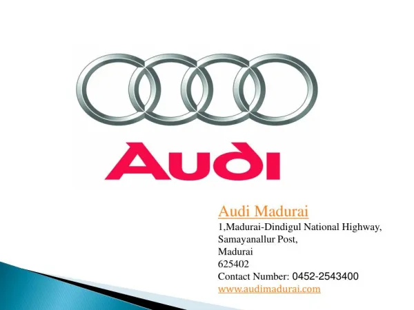 Best Audi Car Dealers in Madurai
