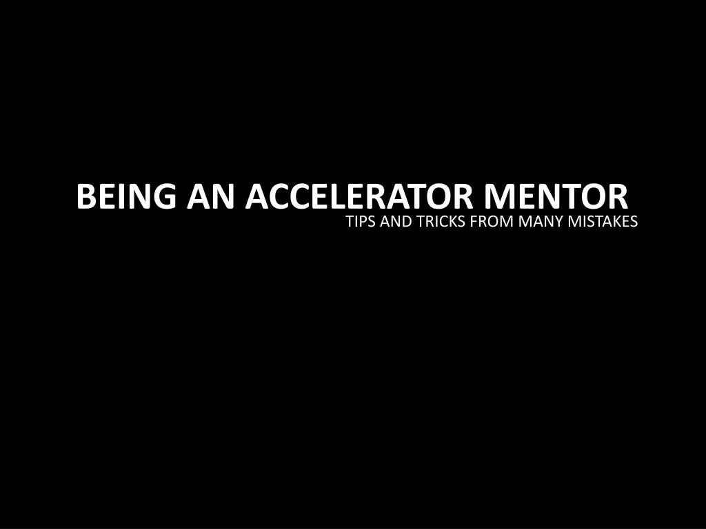 being an accelerator mentor
