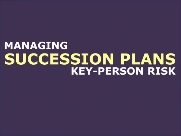 Key Person Risk and Succession Planning Workshop