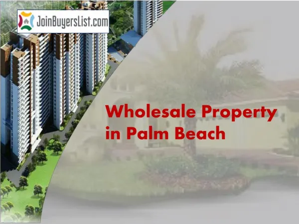 Wholesale Property in Palm Beach
