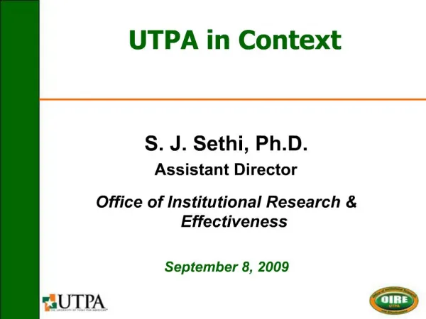 UTPA in Context