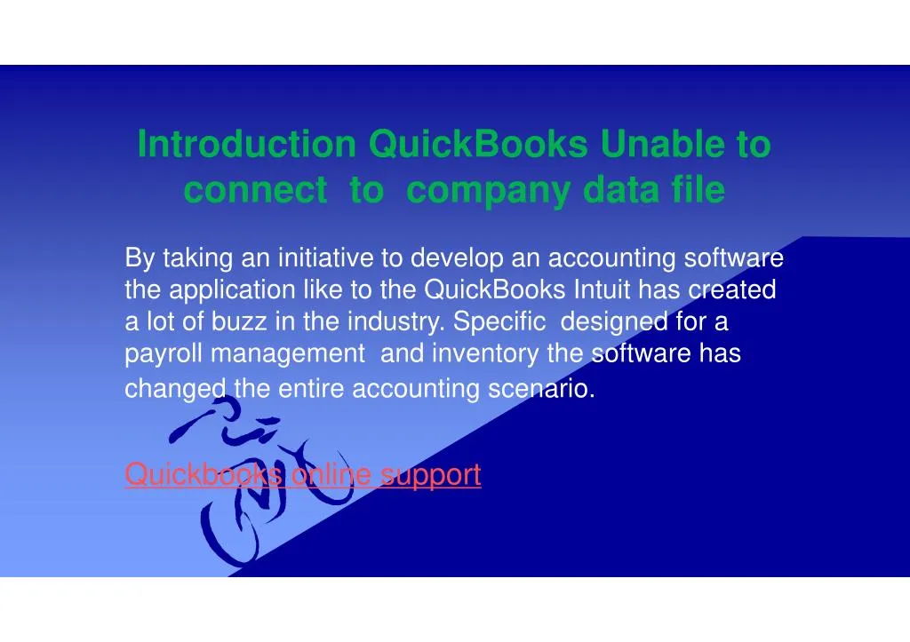 introduction quickbooks unable to connect