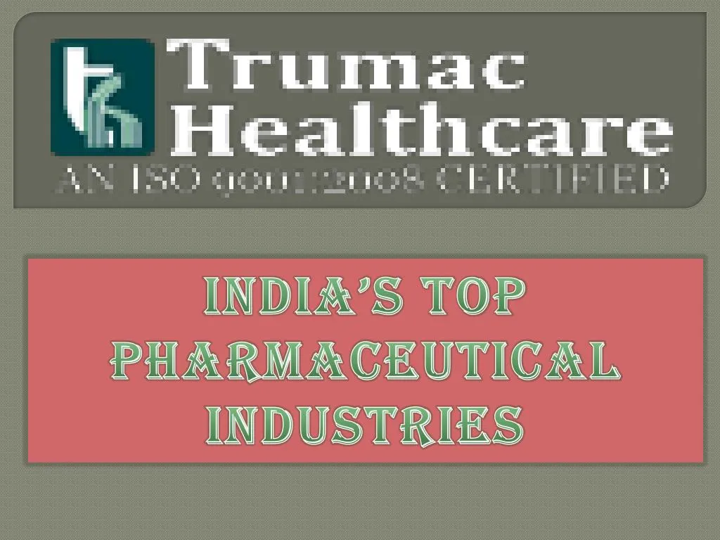 india s top pharmaceutical industries