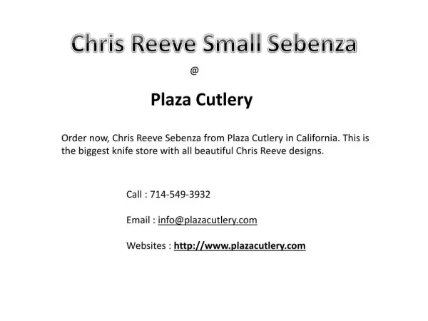 Chris Reeve Small Sebenza