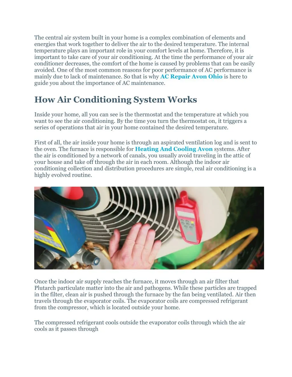 the central air system built in your home