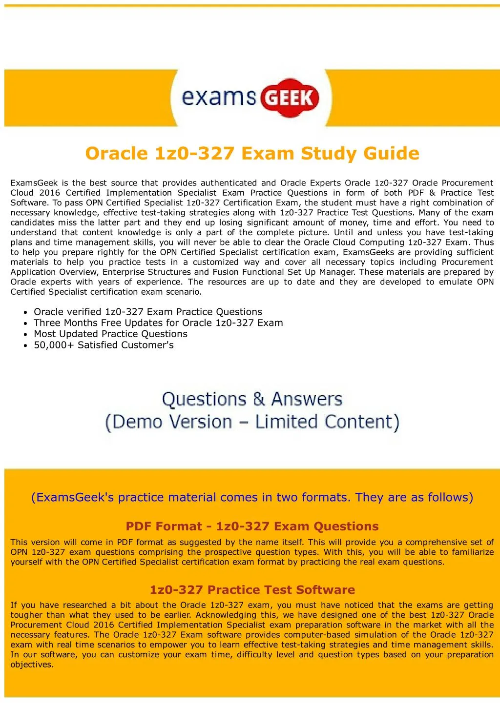 oracle 1z0 327 exam study guide
