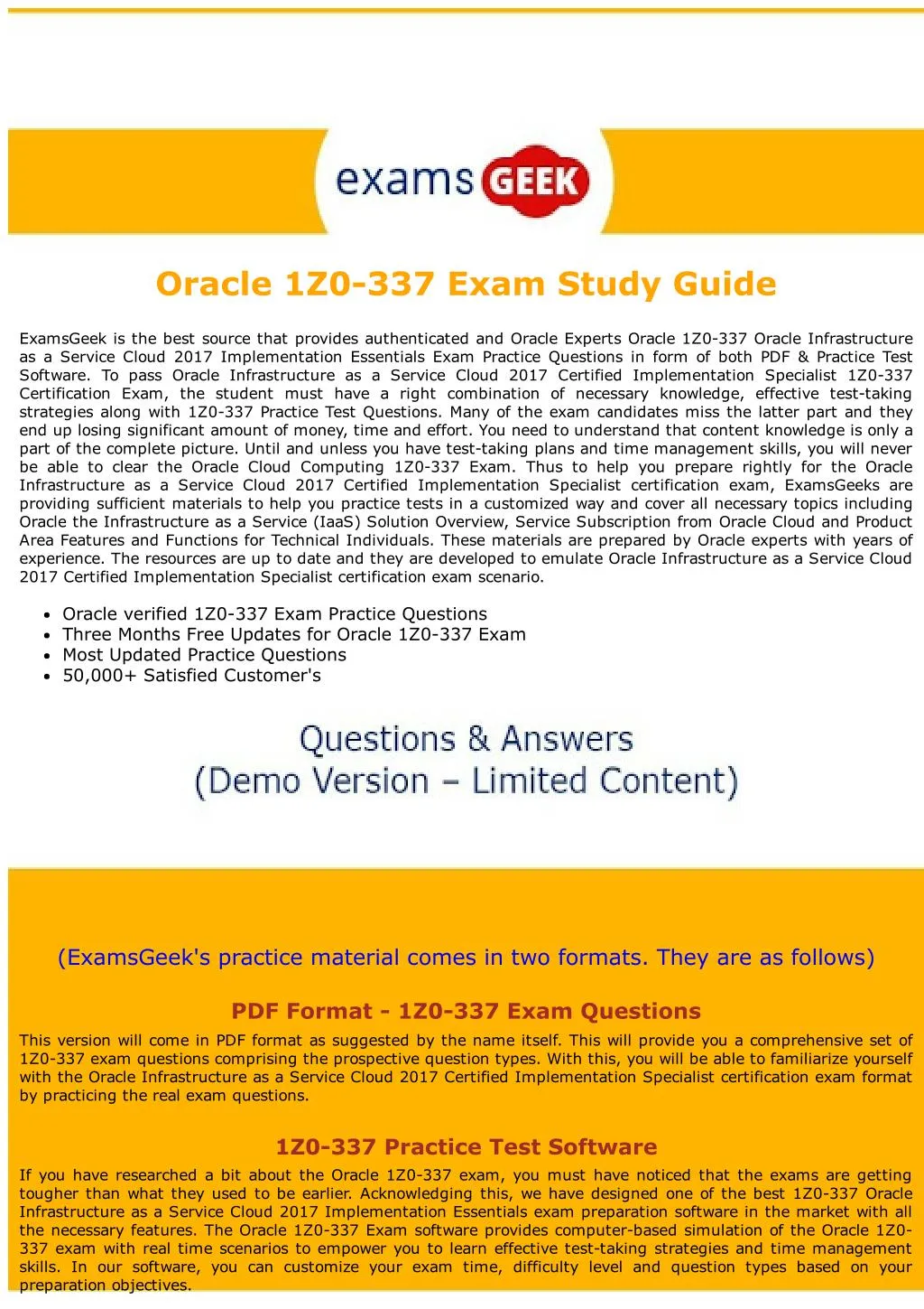 oracle 1z0 337 exam study guide