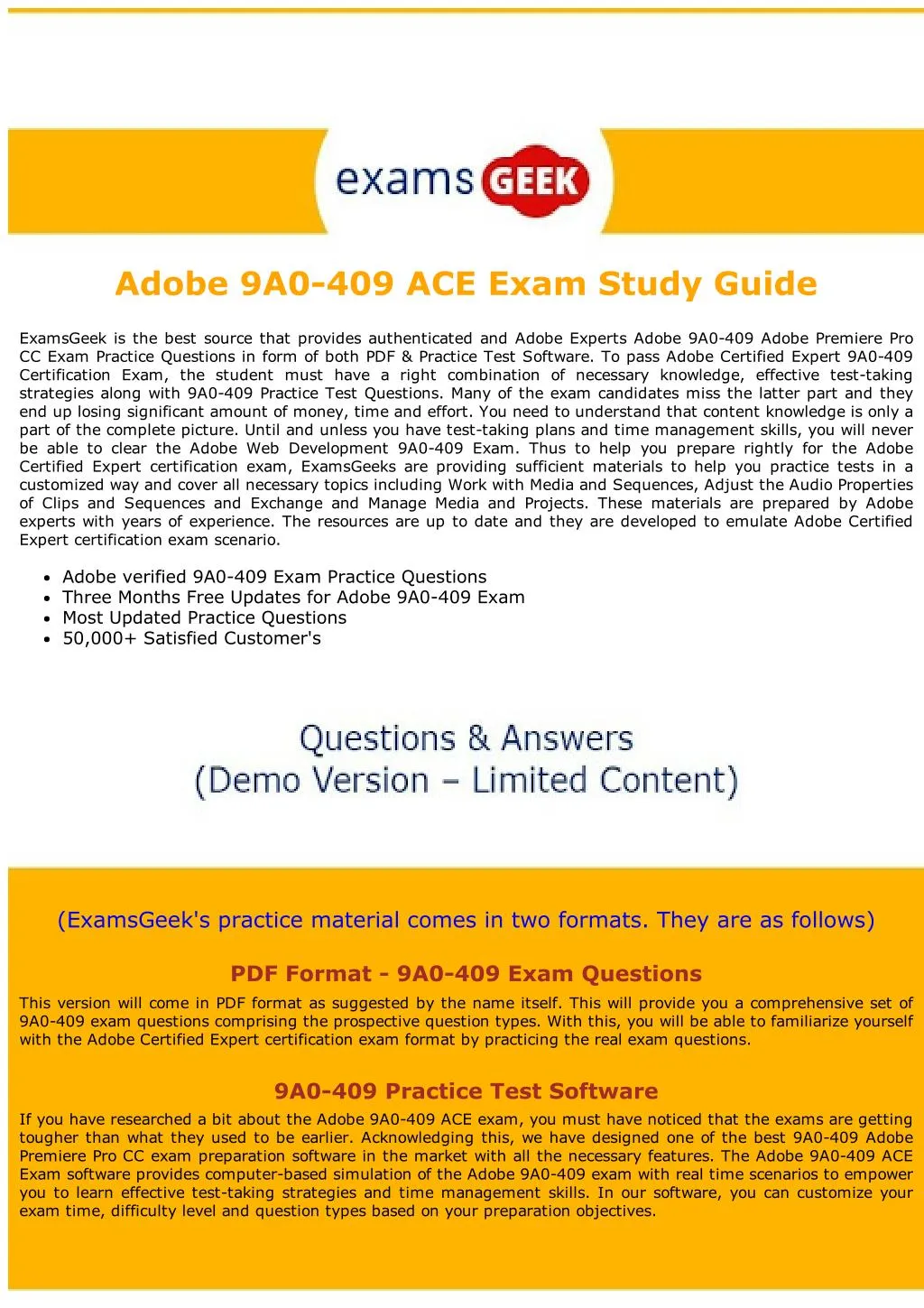 adobe 9a0 409 ace exam study guide