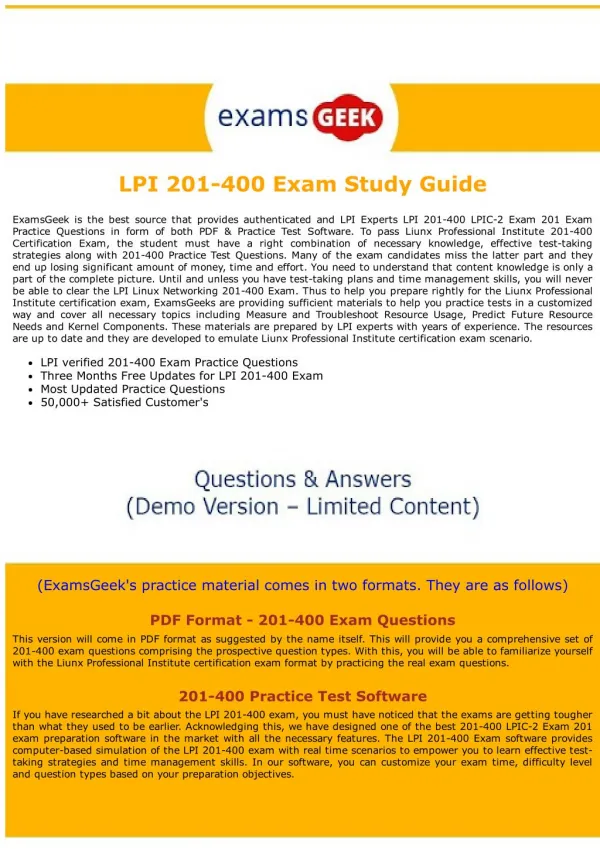 201-400 LPI Linux Networking Exam Dumps