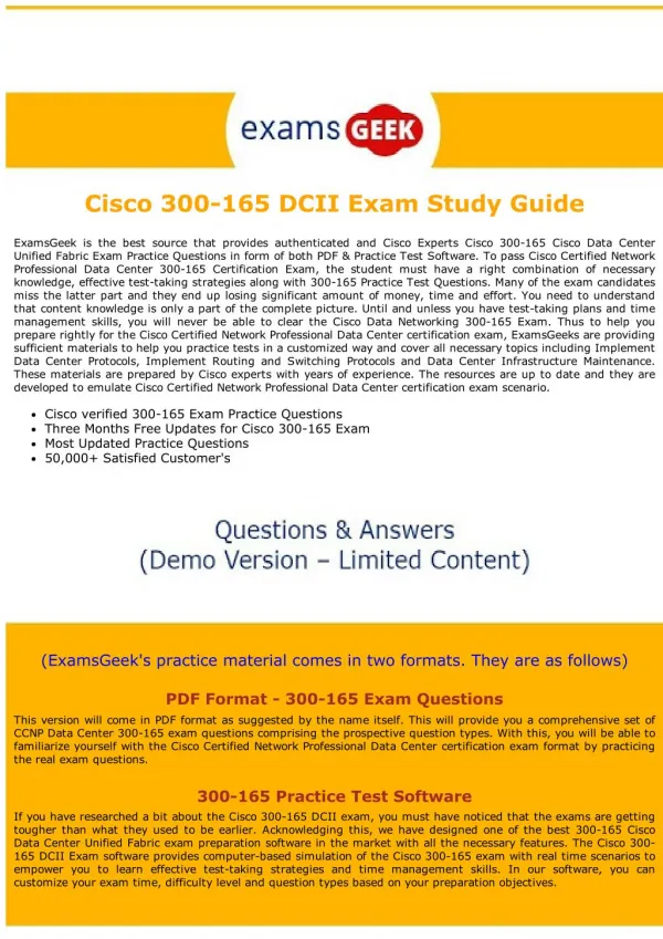 300-165 Dumps - Implementing Cisco Data Center Unified Fabric Exam Dumps