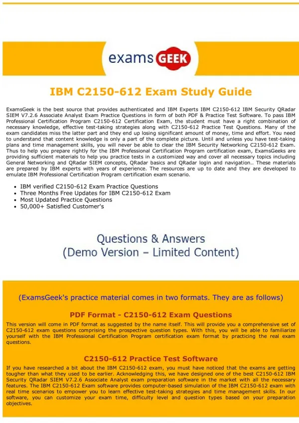 C2150-612 IBM Security Networking Exam Dumps