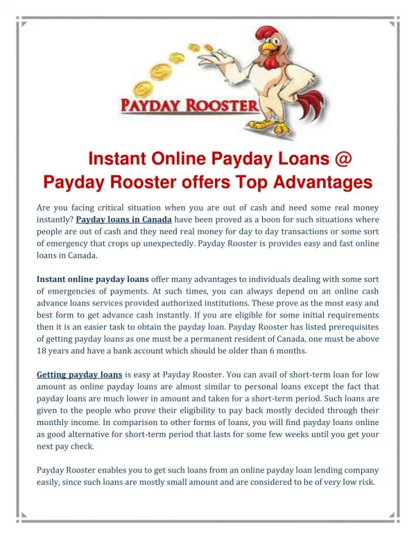 Payday Loans Canada