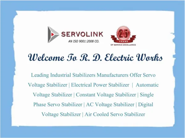 Servo Voltage Stabilizer in Noida
