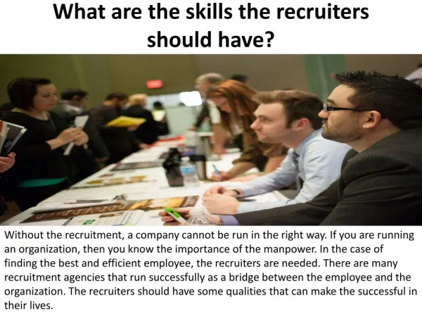 What Are The Skills The Recruiters Should Have?
