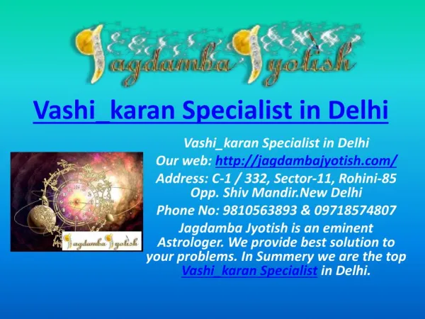 Vashikaran Specialist in Delhi Best Astrologers