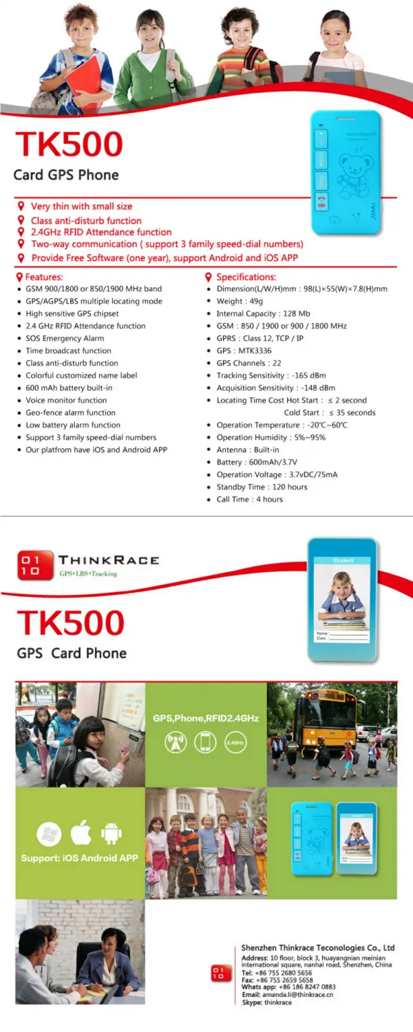 GPS Card for Kids TK500 - An Advanced GPS Tracking System for Your Kids