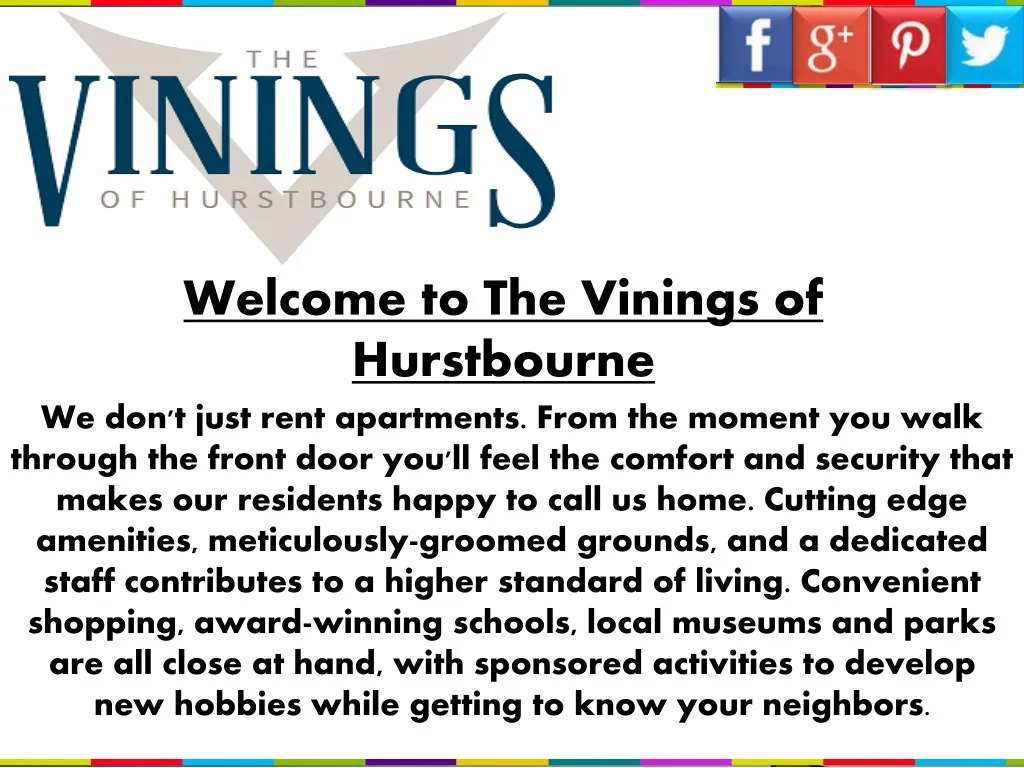 welcome to the vinings of hurstbourne