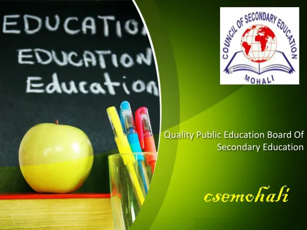 Quality Public Education Board Of Secondary Education