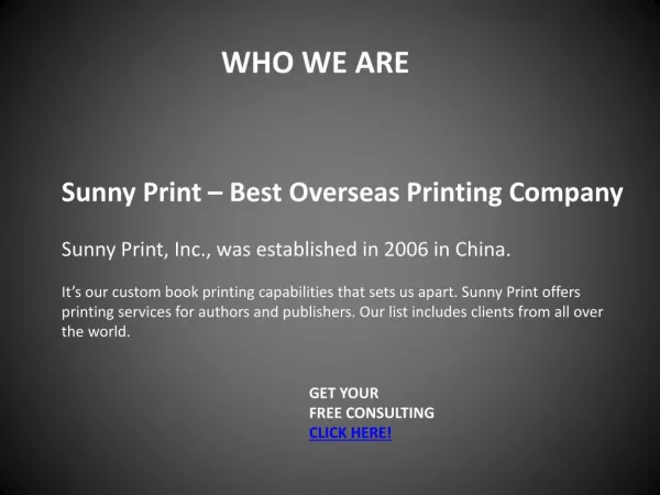 Sunny Print – Companies that Make books in China