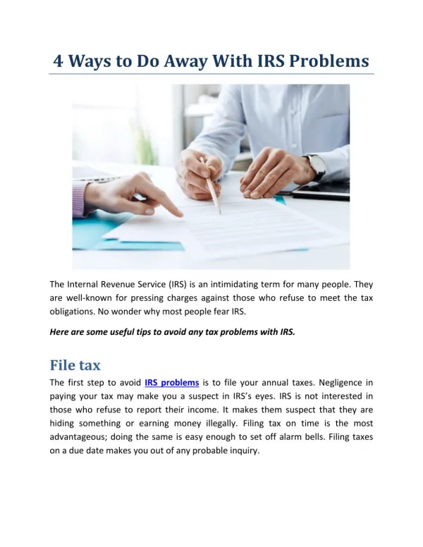 4 Ways to Do Away With IRS Problems