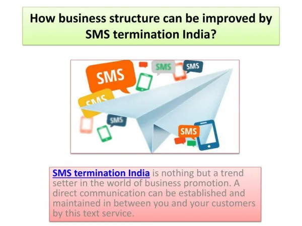 How business structure can be improved by SMS termination India
