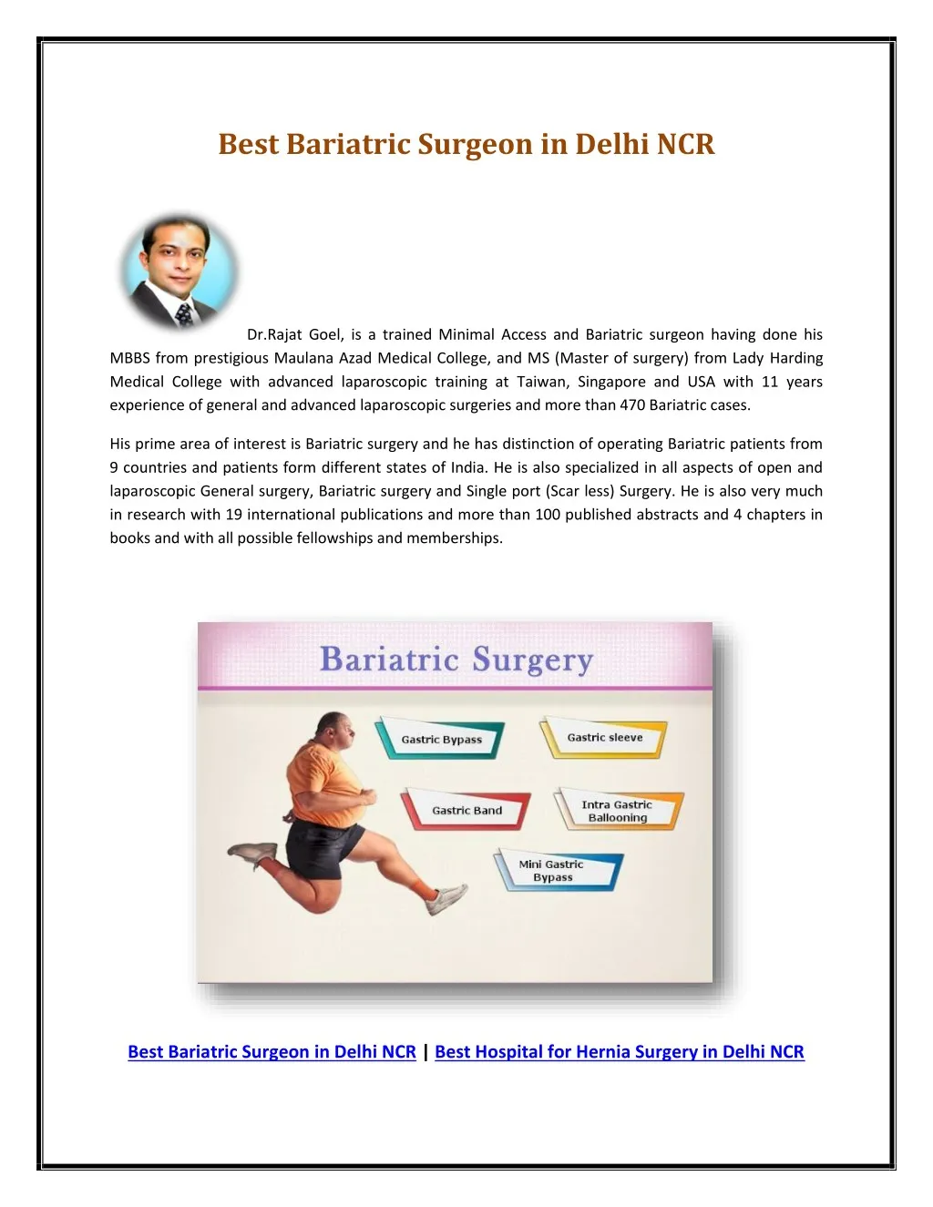 best bariatric surgeon in delhi ncr