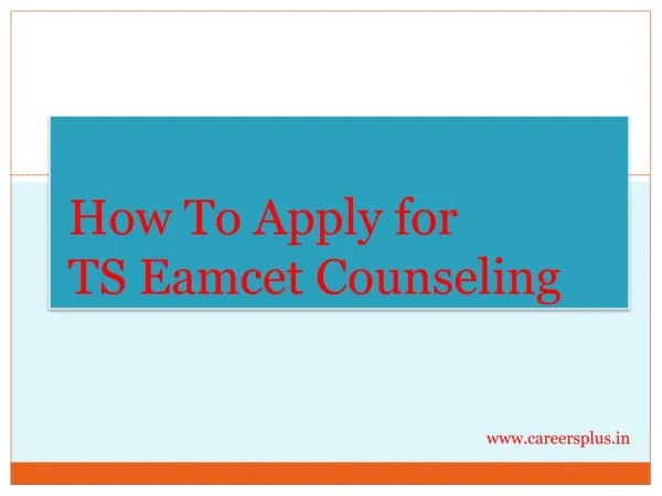 How to apply for eamcet Councelling