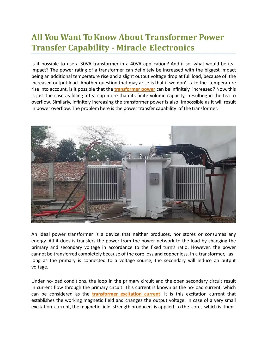 all you want to know about transformer power