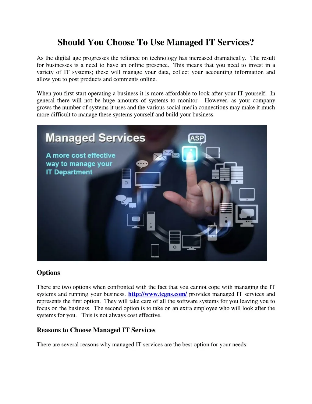 should you choose to use managed it services