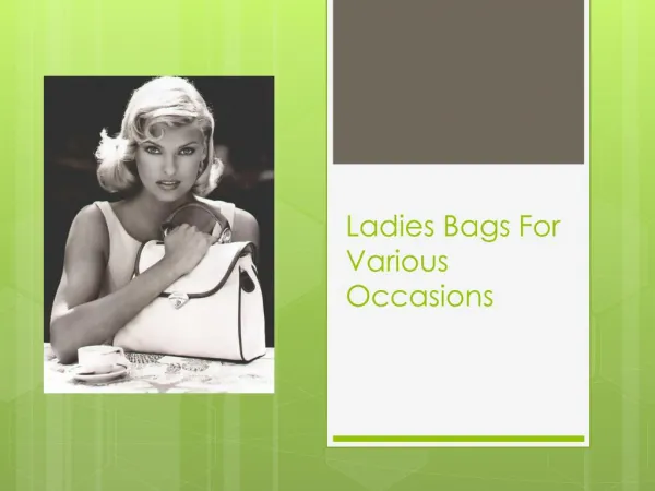 Ladies Bags For Various Occassions