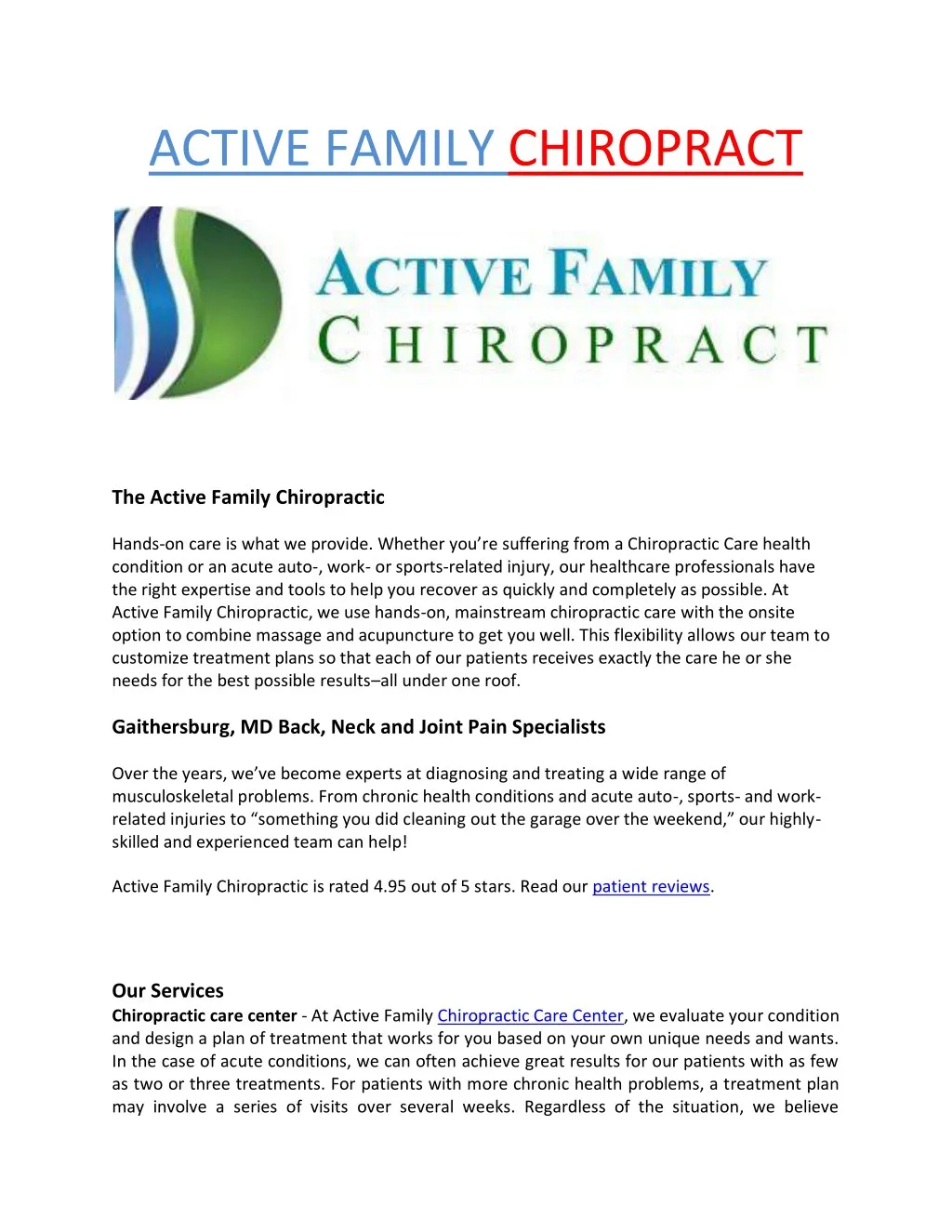 active family chiropract