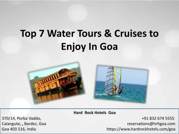 Top 7 Water Tours & Cruises to Enjoy In Goa