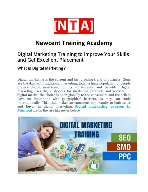 Digital Marketing Course & Training In Mumbai-India | Newcent