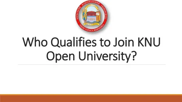 Who Qualifies to Join KNU Open University