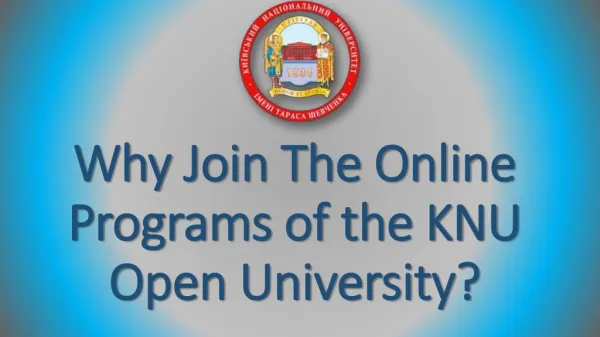Why Join The Online Programs of the KNU Open University